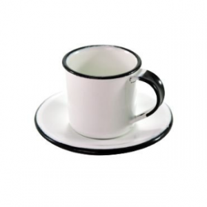 Xícara Café Ágata Esmaltada 70ml c/ Pires