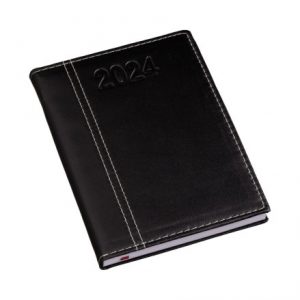 Agenda Lisa Preta com Costura