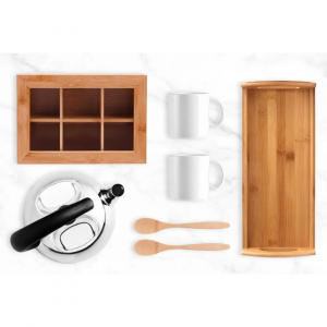 Kit para Chá em Bambu e Inox