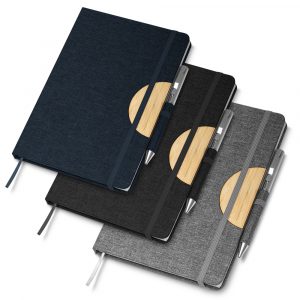 Caderno com suporte para caneta