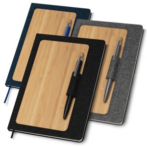 Caderno com suporte para caneta