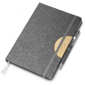 Caderno com suporte para caneta