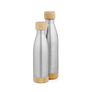 Garrafa em inox com tampa em bambu 800ml