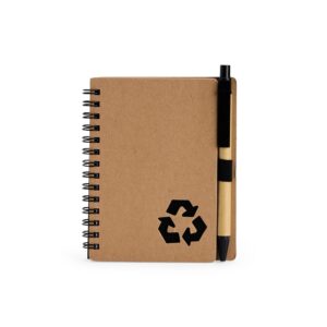 Caderno ecológico com caneta de papelão