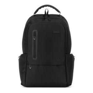 SPACIO SOLID. Mochila para computador portátil (17") em nylon 150D com 2 compartimentos acolchoados e placa para personalização