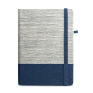 ROUSSEAU II. Caderno A5 de capa dura em palha e algodão canvas, com páginas pautadas
