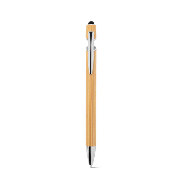 BLANC BAMBOO. Caneta esferográfica em bambu, com detalhes em alumínio cromado