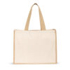 HELSINQUE. Sacola em canvas (320g/m²), com fundo e laterais em juta laminada (350 g/m²) de tons naturais