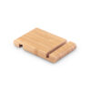 HABER. Suporte para celular com duas canaletas de tamanhos diferentes, em bambu