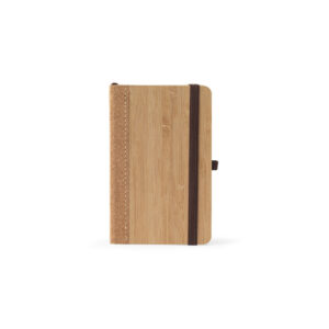 ORWELL POCKET. Caderno de bolso de capa dura em folha de bambu e cortiça com páginas pautadas recicladas