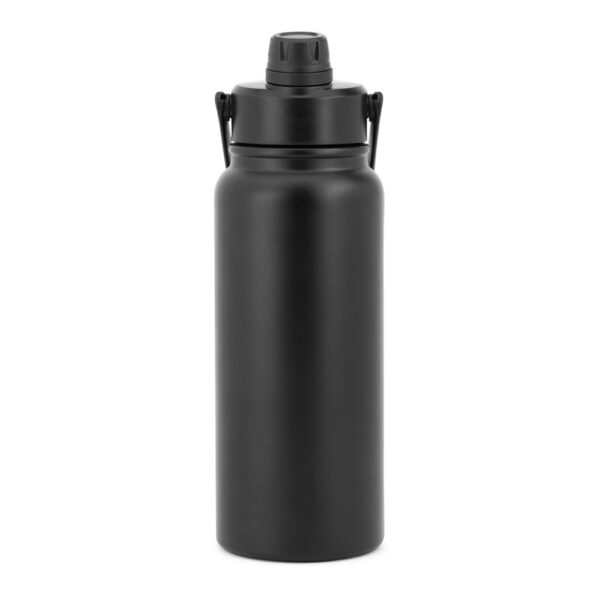 ALCARAZ. Garrafa em aço inox 90% reciclado, com parede dupla isolada a vácuo (830 mL)