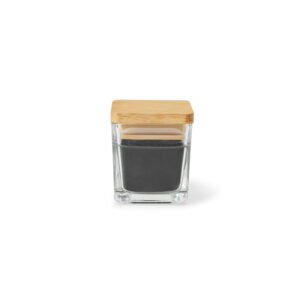 ESSENCE. Vela aromática, de 50 g., em copo de vidro com tampa em bambu
