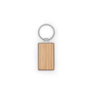 GASTON RECTANGULAR. Chaveiro em ferro com formato retangular em zinco e bambu