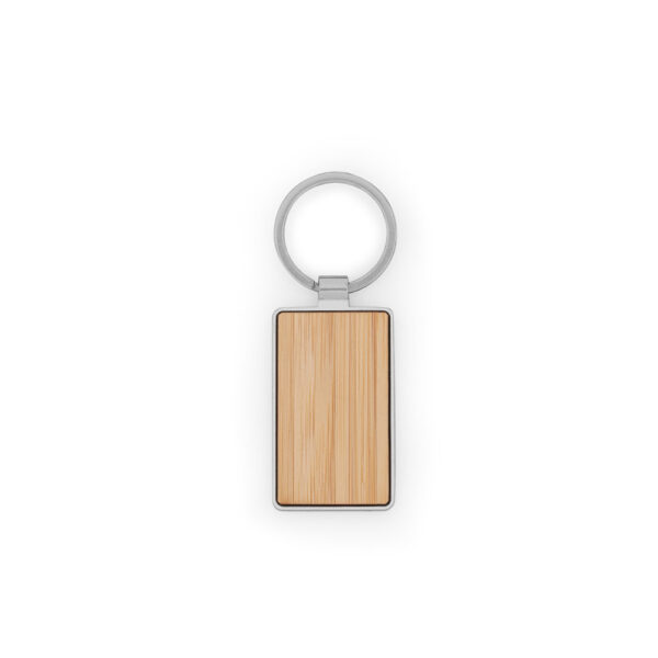 GASTON RECTANGULAR. Chaveiro em ferro com formato retangular em zinco e bambu