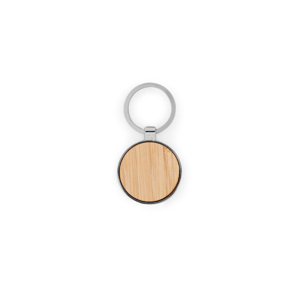 GASTON ROUND. Chaveiro em ferro com formato redondo em zinco e bambu
