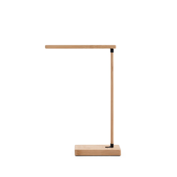 MOREY. Luminária com carregador por indução super-rápido (15W), em bambu