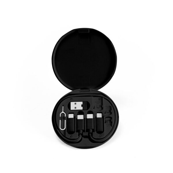 SYSTROM. Conjunto cabo e adaptadores de carregamento super-rápido, em ABS 100% reciclado