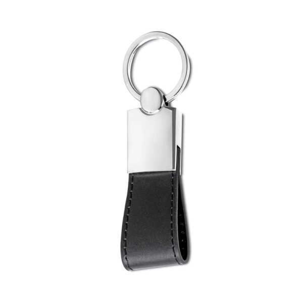 CHAVEIRO METAL C/ ALÇA COURO SINTÉTICO