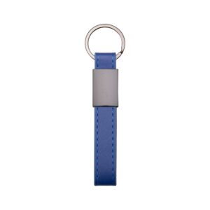 CHAVEIRO METAL COM COURO SINTÉTICO