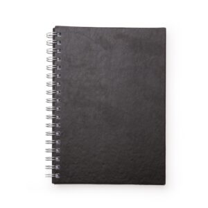 CADERNO C/ CAPA DE COURO SINTÉTICO 17 X 24CM