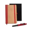 CADERNETA P/ ANOTAÇÕES COM CANETA – BEGE/VERMELHO