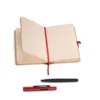 CADERNETA P/ ANOTAÇÕES COM CANETA – BEGE/VERMELHO