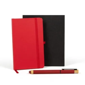 CADERNETA P/ ANOTAÇÕES COM CANETA - VERMELHO