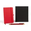 CADERNETA P/ ANOTAÇÕES COM CANETA – VERMELHO