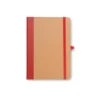 CADERNETA S/ PAUTA – 12,2X17CM – BEGE/VERMELHO
