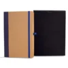 CADERNETA S/ PAUTA – 14X21CM – BEGE/AZUL