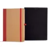CADERNETA S/ PAUTA – 14X21CM – BEGE/VERMELHO