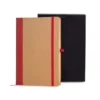 CADERNETA S/ PAUTA – 14X21CM – BEGE/VERMELHO