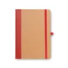 CADERNETA S/ PAUTA – 14X21CM – BEGE/VERMELHO