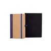 CADERNETA S/ PAUTA – 9,5X15,5 CM – BEGE/AZUL