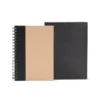 CADERNO PAUTADO COM WIRE-O – 23X18CM – BEGE/PRETO
