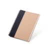 CADERNO PAUTADO COM WIRE-O – 23X18CM – BEGE/PRETO