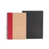 CADERNO PAUTADO COM WIRE-O – 23X18CM – BEGE/VERMELHO