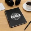 CADERNO PAUTADO COM WIRE-O – PRETO – 23,5X18CM – 100 FLS