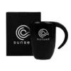 CANECA EM CERÂMICA PRETA – 350ML