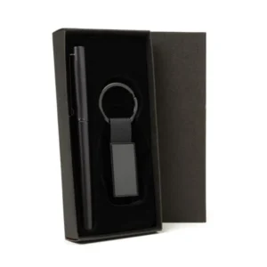 CANETA ROLLER E CHAVEIRO EM METAL/PU