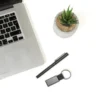 CANETA ROLLER E CHAVEIRO EM METAL/PU
