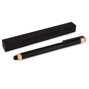 CANETA ROLLER EM ALUMÍNIO RECICLADO /  BAMBU - PRETA