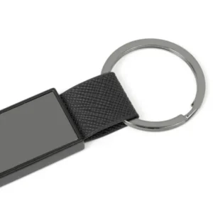 CHAVEIRO EM METAL/PU - CINZA/PRETO