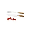 CONJ. DE FACA E GARFO PREMIUM EM MADEIRA / INOX – 2 PÇS