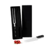 CONJ. DE FACA E GARFO PREMIUM EM MADEIRA / INOX – PRETO – 2 PÇS