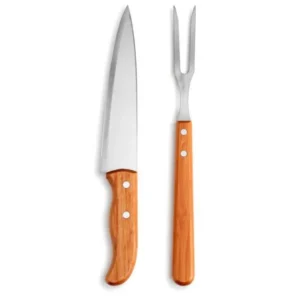 CONJ. DE GARFO E FACA 7"  EM MADEIRA / INOX SPECIAL LINE - 2 PÇS