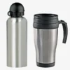 CONJ. DE SQUEEZE E CANECA EM AÇO INOX  600/410 ML- 2 PÇS