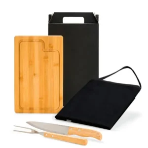 CONJ. PARA CHURRASCO COM AVENTAL - 4 PÇS