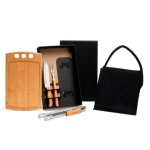 CONJ. PARA CHURRASCO COM AVENTAL - 5 PÇS