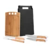 CONJ. PARA CHURRASCO E COZINHA EM BAMBU / MADEIRA / INOX – 5 PÇS